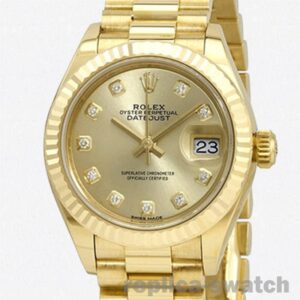 Fake Rolex Datejust Ladies 28mm m279178-0017 Champagne Dial Automatic